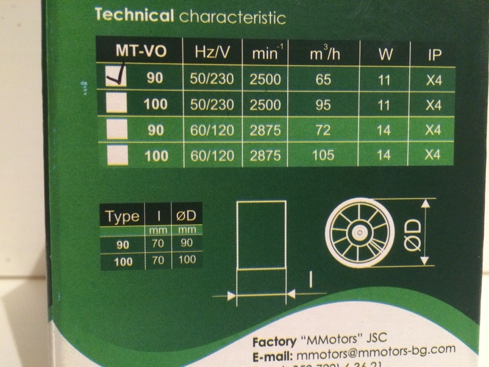 Канальный вентилятор MMotors JSC МТ-ВО 90