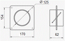 Соединитель-муфта с обратным клапаном и пластиной ERA 12,5SKNPO d125 мм пластиковый