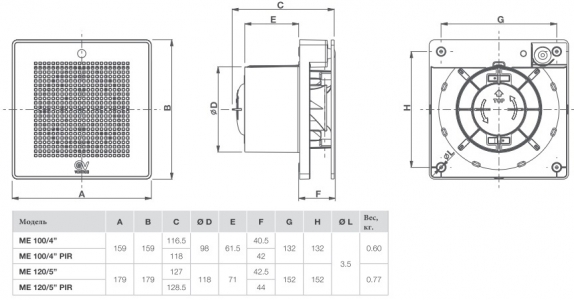 Вентилятор накладной Vortice Punto Evo ME 100/4 LL T PINK GOLD (таймер, двухскоростной)